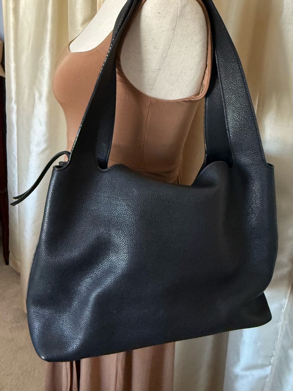 The Row Duplex Large Tote Bag Black Grained Calfskin Leather - Picture 8 of 12